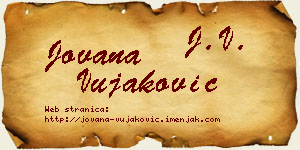 Jovana Vujaković vizit kartica